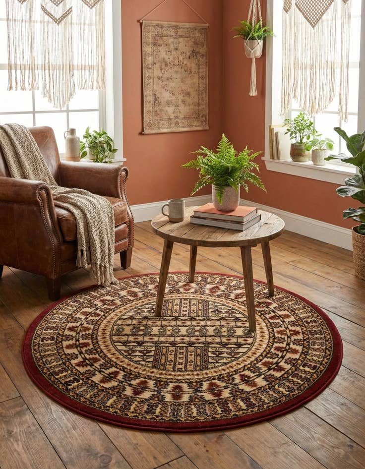 Detail image of 3' x 3' Bokhara Round Rug