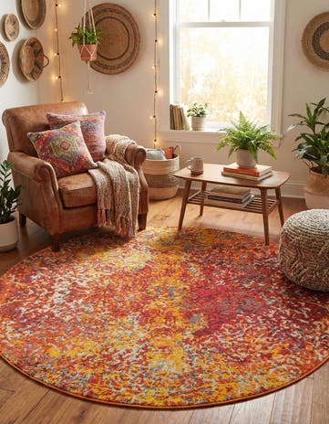 6' x 6' Washable Casablanca Round Rug