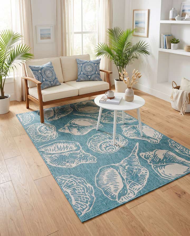 4' x 6' Easy-Clean Coastal Indoor / Outdoor Rug
