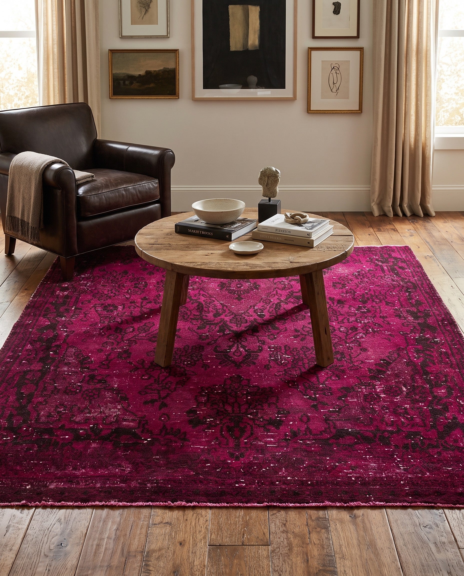 5' 5 x 5' 10 Hand Knotted Ultra Vintage Persian Wool Square Rug