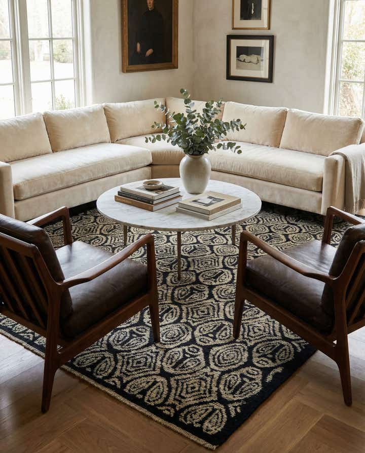 8' x 10' 6 Hand Knotted Darya Wool Rug