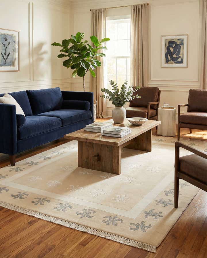 4' 11 x 6' 9 Hand Knotted Darya Wool Rug