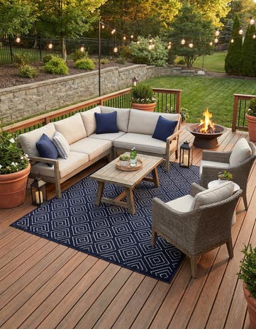 7' 10 x 10' Easy-Clean Sabrina Soto Indoor / Outdoor Rug