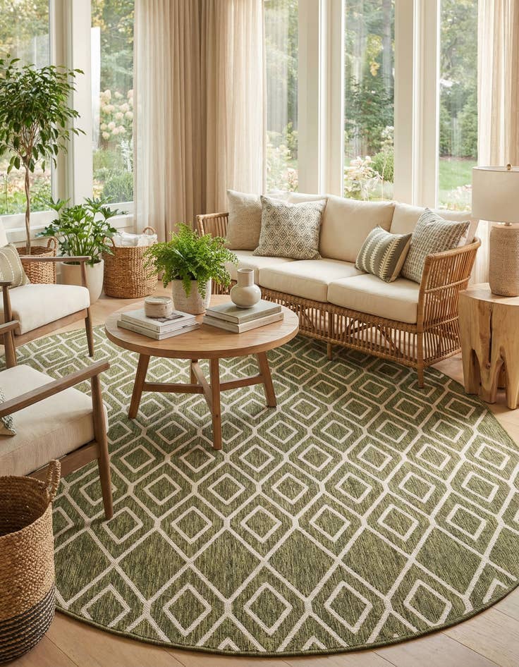 Detail image of 7' 10 x 10' Easy-Clean Jill Zarin Turks and Caicos Indoor / Outdoor Oval Rug