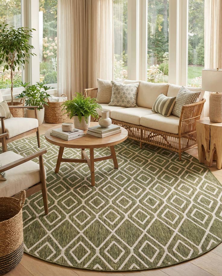 Detail image of 7' 10 x 10' Easy-Clean Jill Zarin Turks and Caicos Indoor / Outdoor Oval Rug