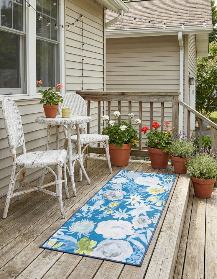 Detail image of 2' x 3' 11 Easy-Clean Jill Zarin Caribbean Indoor / Outdoor Runner Rug