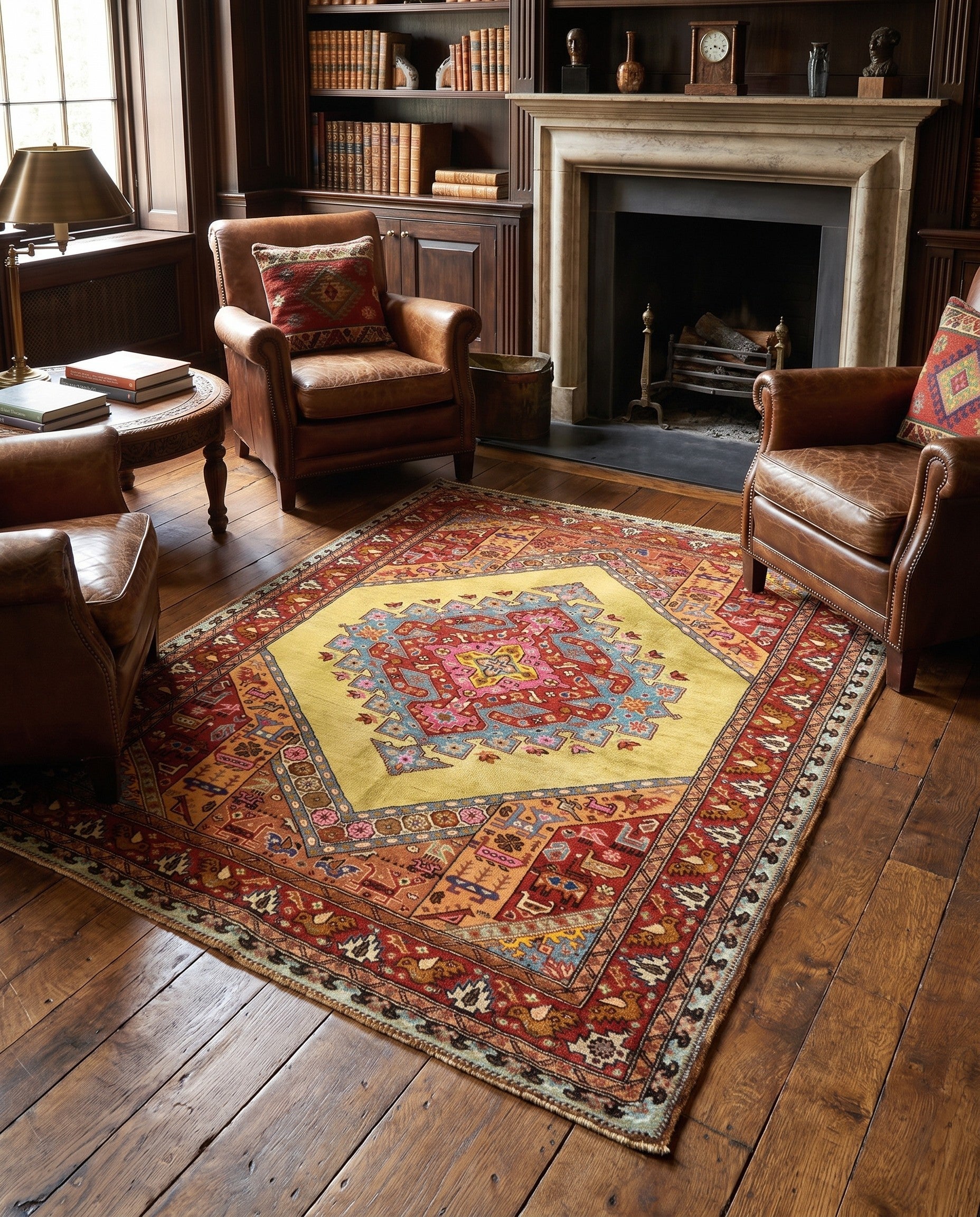 4' 9 x 6' 1 Hand Knotted Kashkuli Persian Rug
