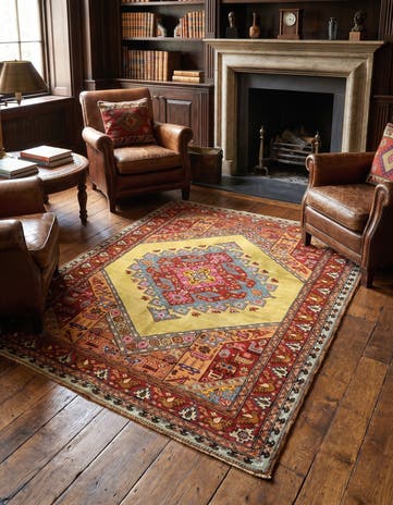 4' 9 x 6' 1 Hand Knotted Kashkuli Persian Rug