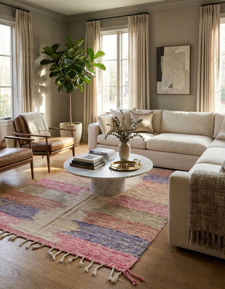 Detail image of 6' 4 x 9' 4  Hand Knotted Moroccan Wool Rug