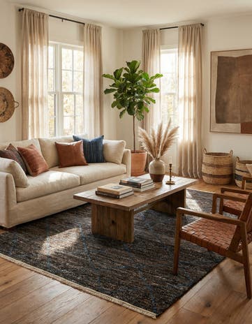 6' 4 x 9' 3 Hand Knotted Moroccan Wool Rug