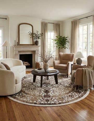 Beige Miranda Round Rug