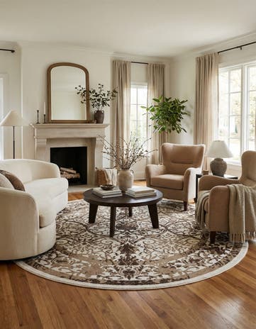 Beige Miranda Round Rug