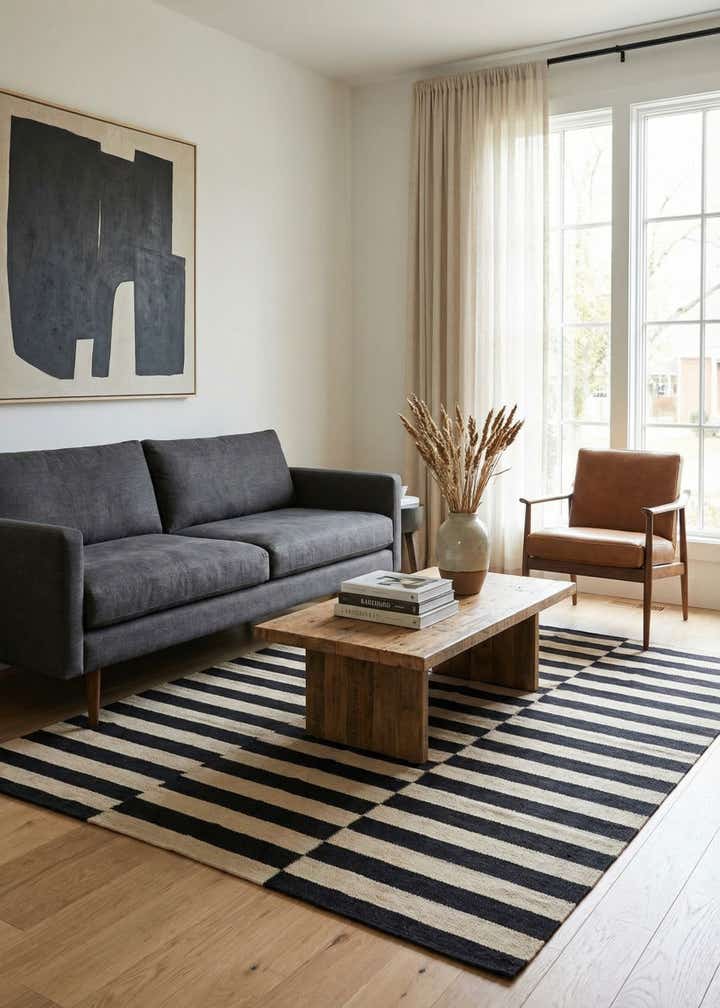 4' 2 x 6' Hand Woven Kilim Modern Wool Rug