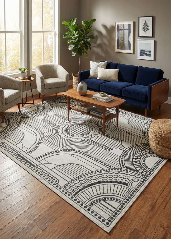 7' 10 x 10' Easy-Clean Traditional Indoor / Outdoor Rug