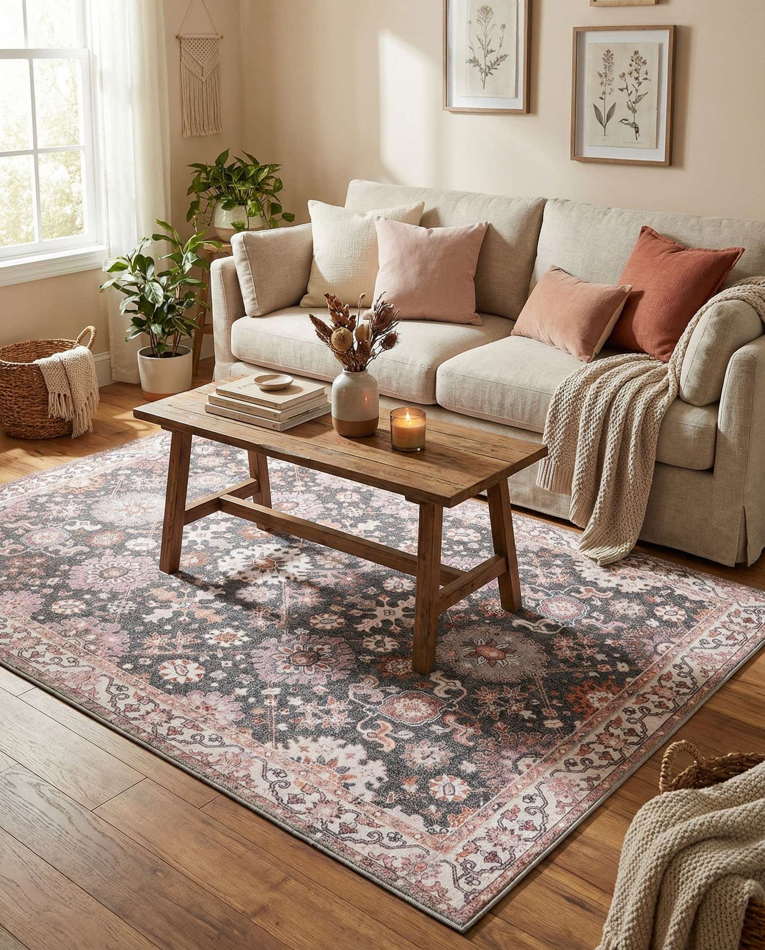 5' 1 x 8' Washable Timeless Rug