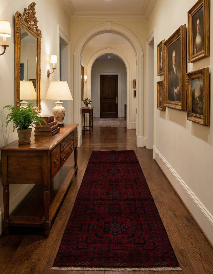 Detail image of 2' 7 x 9' 3  Hand Knotted Khal Mohammadi Wool Runner Rug