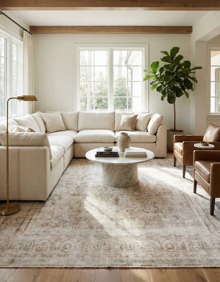 Detail image of 6' 5 x 9' 5  Hand Knotted Ultra Vintage Persian Wool Rug