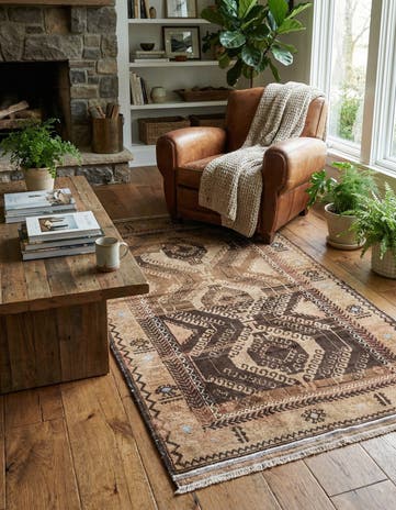 3' 6 x 6' 5 Hand Knotted Ultra Vintage Persian Wool Rug