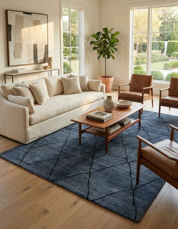 5' 6 x 8' 2 Hand Knotted Moroccan Wool Rug
