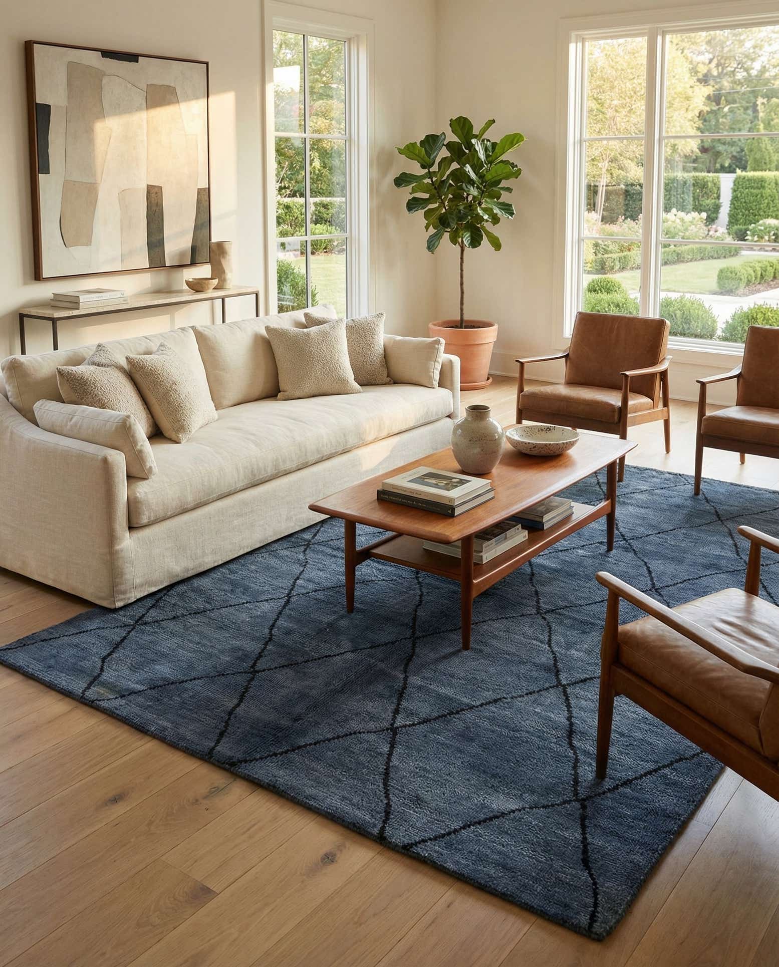 5' 6 x 8' 2 Hand Knotted Moroccan Wool Rug