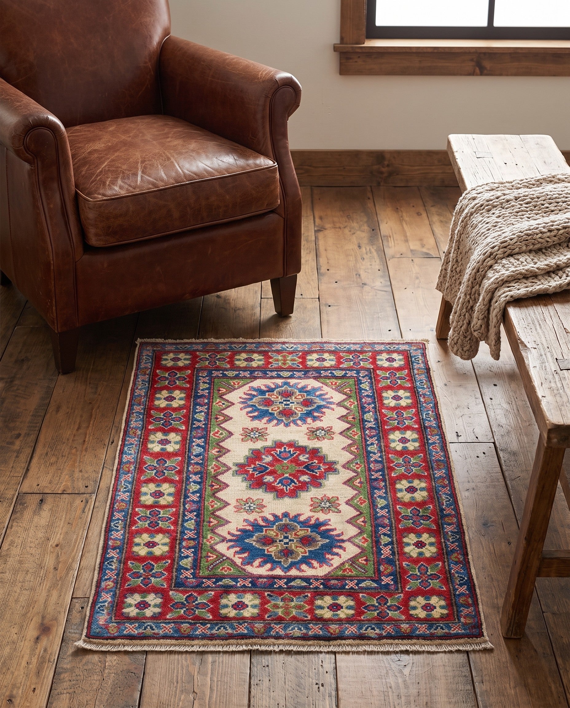 2' 9 x 3' 9 Hand Knotted Kazak Rug
