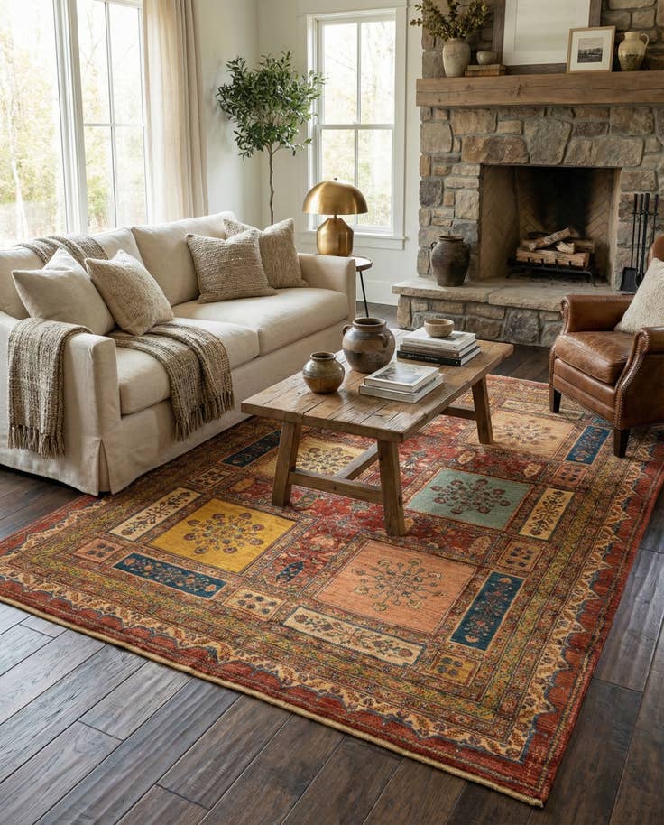 Detail image of 4' 11 x 6' 8 Luribaft Wool Rug