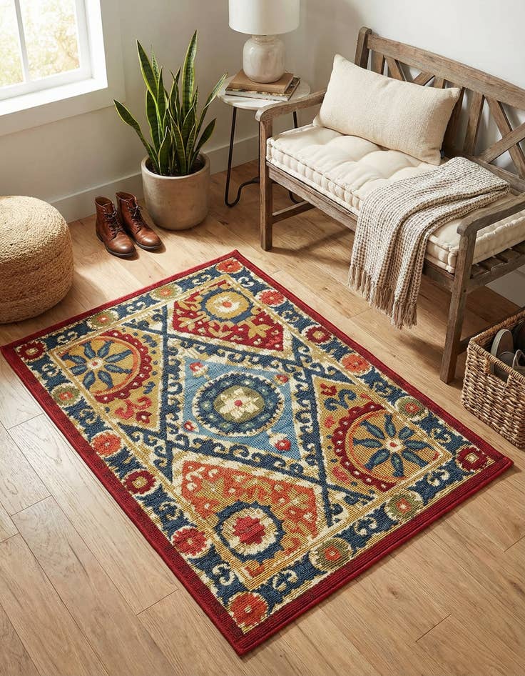 Detail image of 2' x 3' Easy-Clean Modern Indoor / Outdoor Rug