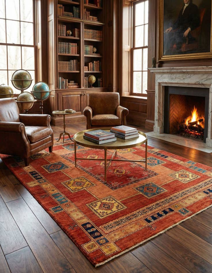 Detail image of 4' 8 x 6' 11 Luribaft Wool Rug