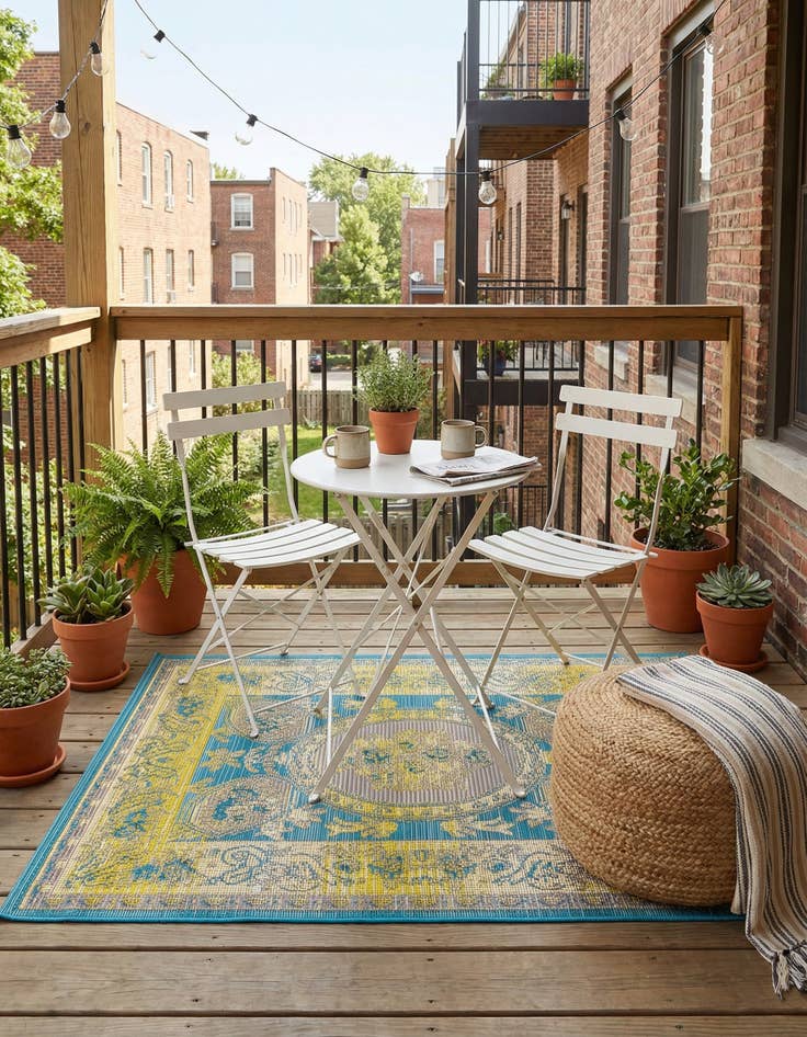 Detail image of 2' x 3'  Washable Traditional Indoor / Outdoor Rug