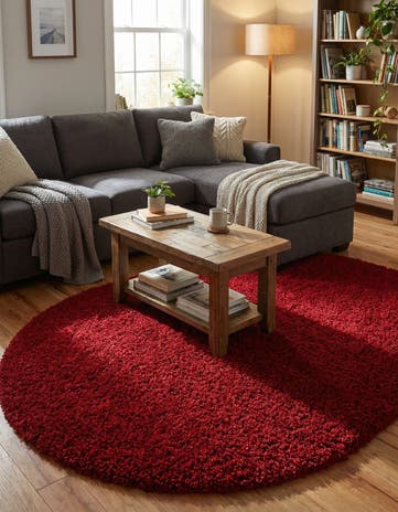 5' 3 x 8' Solid Shag Oval Rug