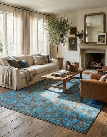 9' 6 x 12' Hand Knotted Oushak Wool Rug