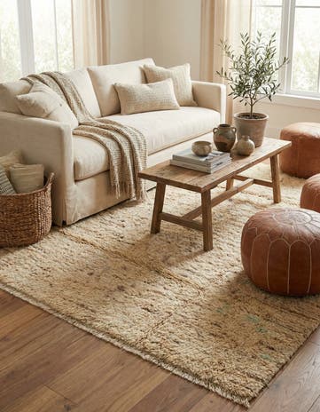 5' 5 x 8' 3 Hand Knotted Moroccan Wool Rug