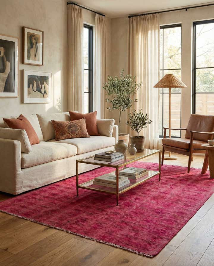 4' 6 x 6' 1 Hand Woven Kilim Modern Wool Rug