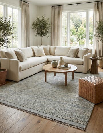 5' 9 x 8' 9 Hand Knotted Moroccan Wool Rug