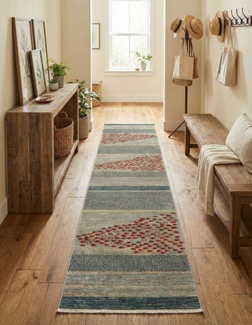 2' 7 x 19' 8 Kashkuli Gabbeh Runner Rug