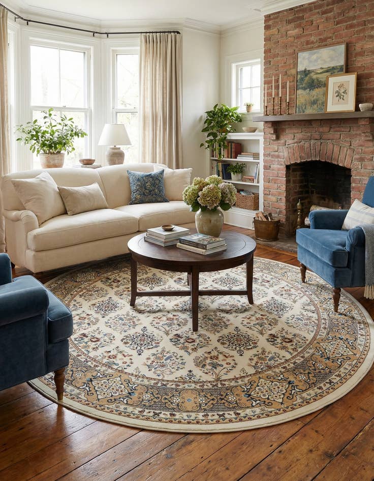 Detail image of  10' x 10' Nain Design Round Rug