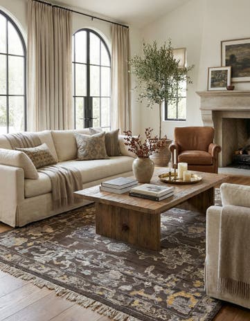 8' x 10' 8 Hand Knotted Oushak Wool Rug