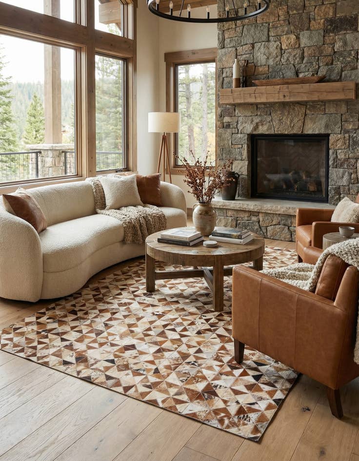 Detail image of  5' 3 x 7' 6 Cowhide Rug