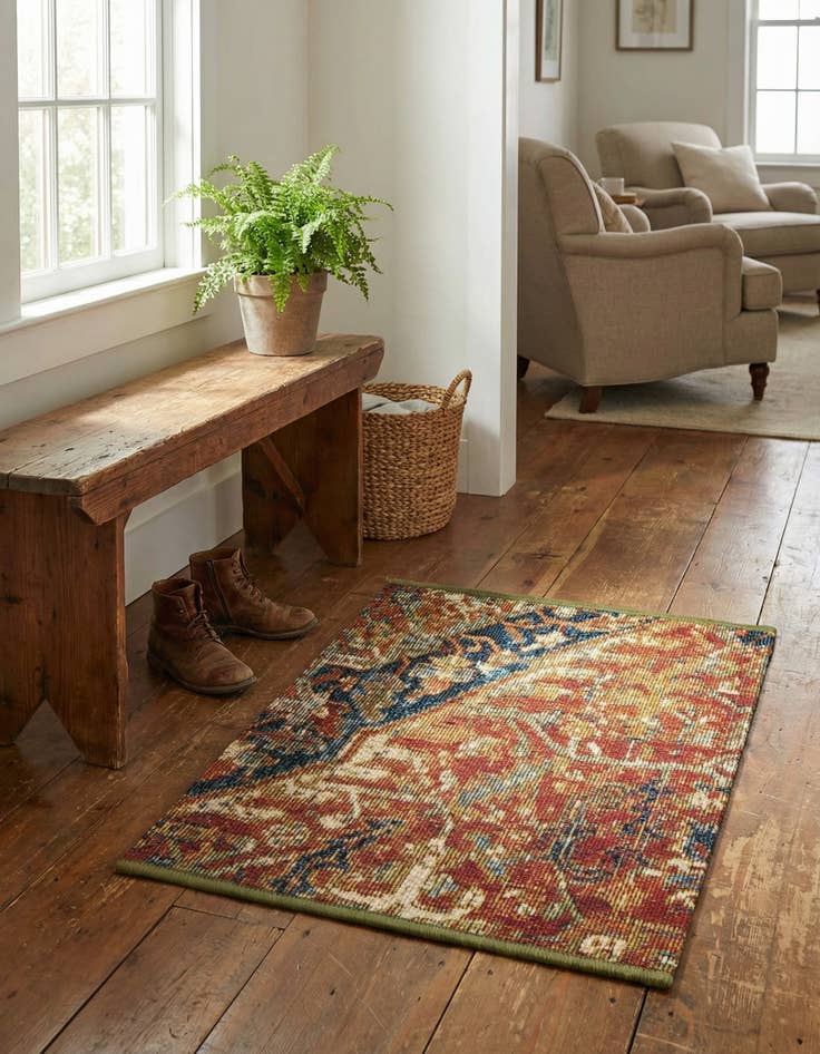 Detail image of  1' 4 x 1' 4  Washable Traditional Indoor / Outdoor Sample Rug