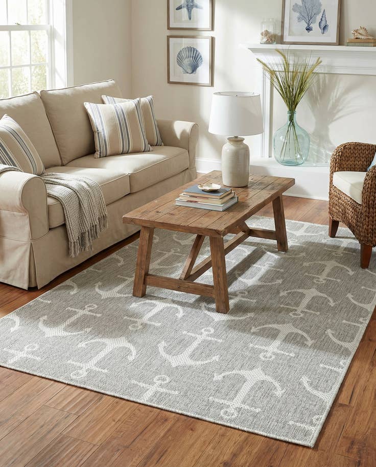 Detail image of 4' x 6' Easy-Clean Coastal Indoor / Outdoor Rug