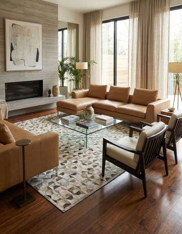 5' 4 x 7' 7 Cowhide Rug