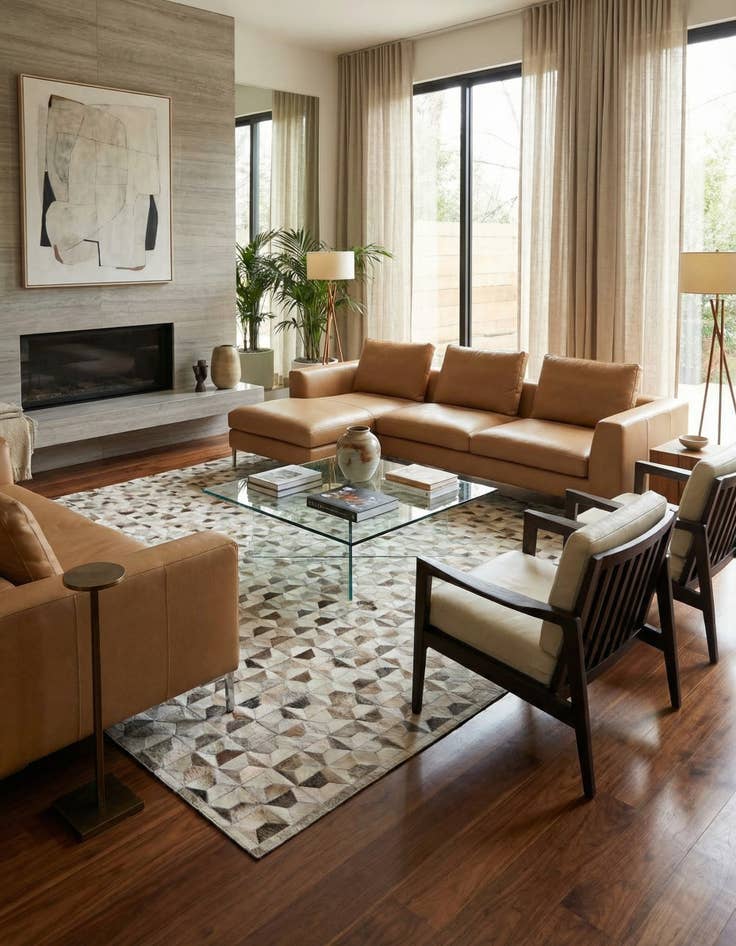 Detail image of 5' 4 x 7' 7 Cowhide Rug