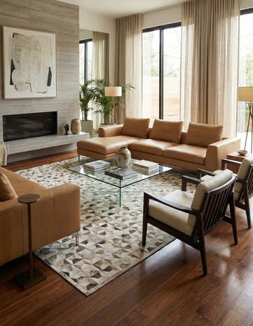 5' 4 x 7' 7 Cowhide Rug