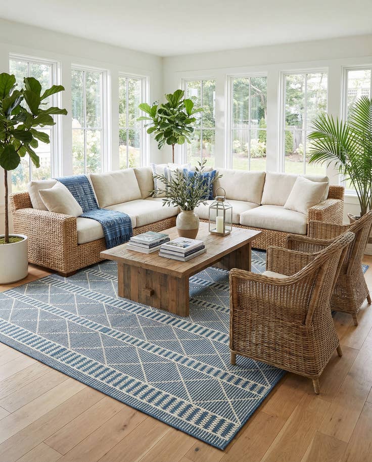 Detail image of 10' x 12' Easy-Clean Lattice Indoor / Outdoor Rug