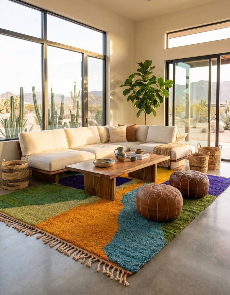 Detail image of 7' 5 x 9' 10  Hand Knotted Moroccan Wool Rug