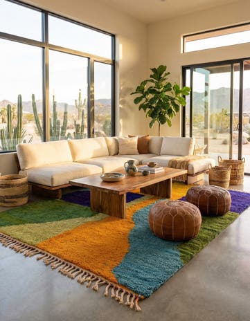 7' 5 x 9' 10 Hand Knotted Moroccan Wool Rug