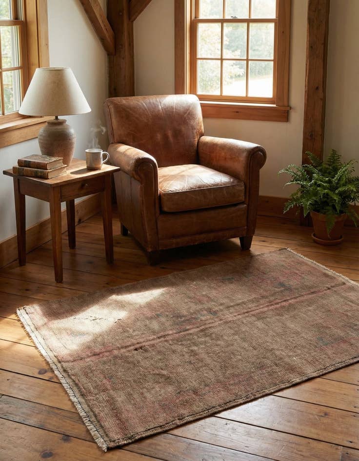 Detail image of 2' 10 x 4' 5  Hand Knotted Ultra Vintage Persian Wool Rug