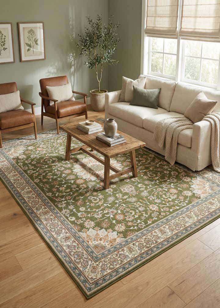 9' x 12' Easy-Clean Traditional Indoor / Outdoor Rug