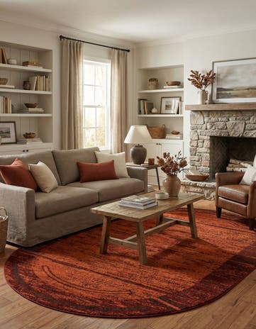Terracotta Equinox Oval Rug