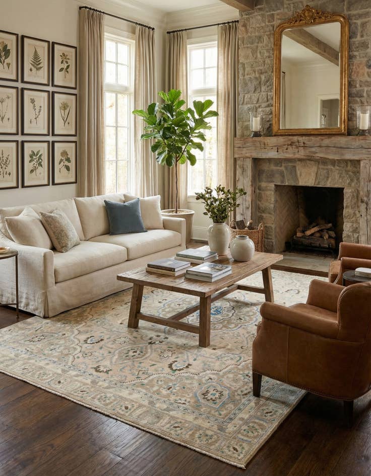 Detail image of 8' 7 x 11' 6  Hand Knotted Ultra Vintage Persian Wool Rug